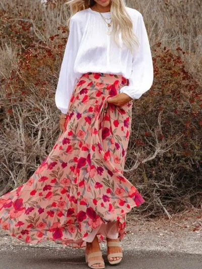 Pleated High Waist Skirt