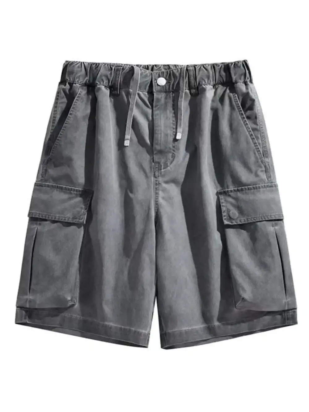 Elastic Waist Drawstring Pocket Detail Cargo Shorts