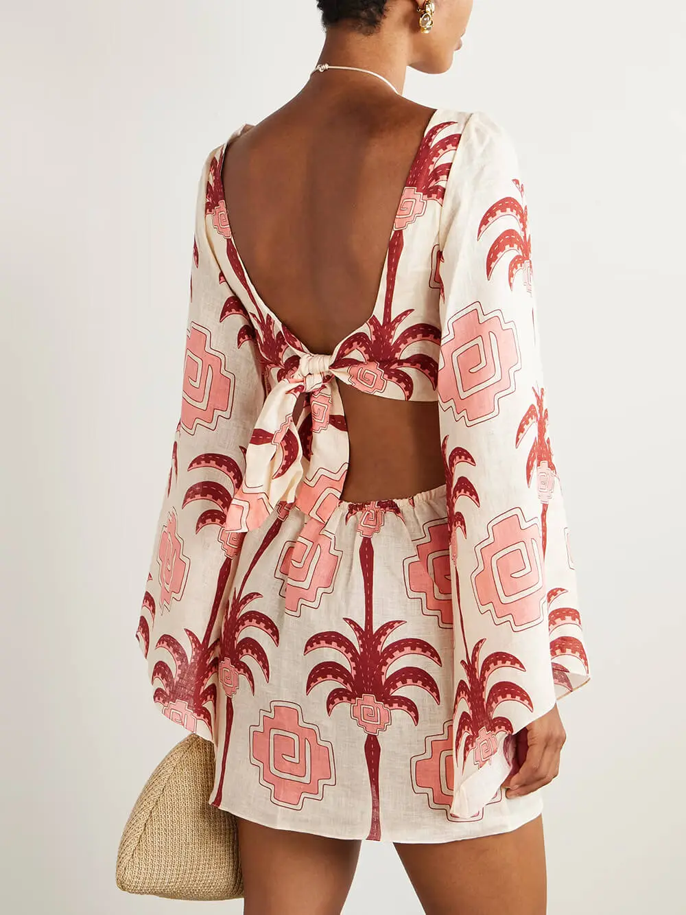 Unique Tropical Edge Palm Tree Mini Dress
