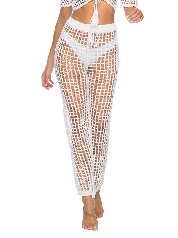 Feminine Hollow Trousers Knitted Pants Swimsuit