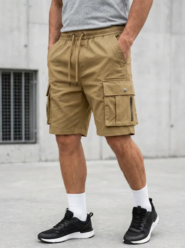 Easy-Wear Pocketed Drawstring Utility Cargo Shorts