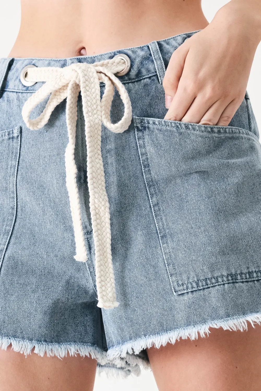 Pocketed Denim Shorts