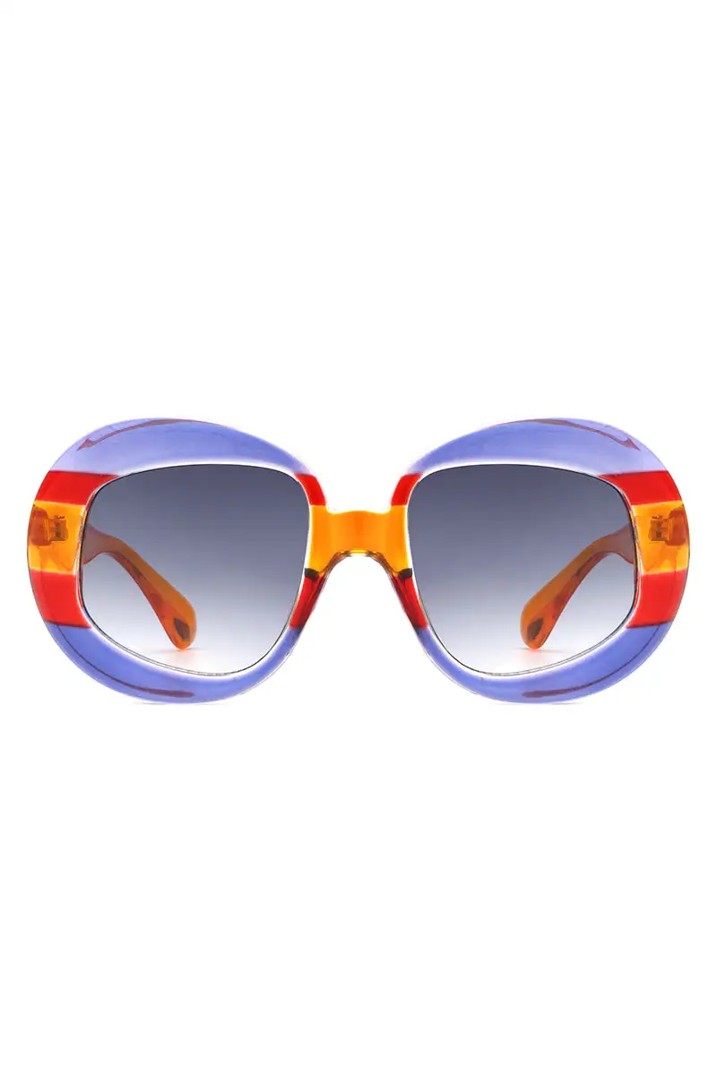 Sleek Oval Round Frame Sunglasses