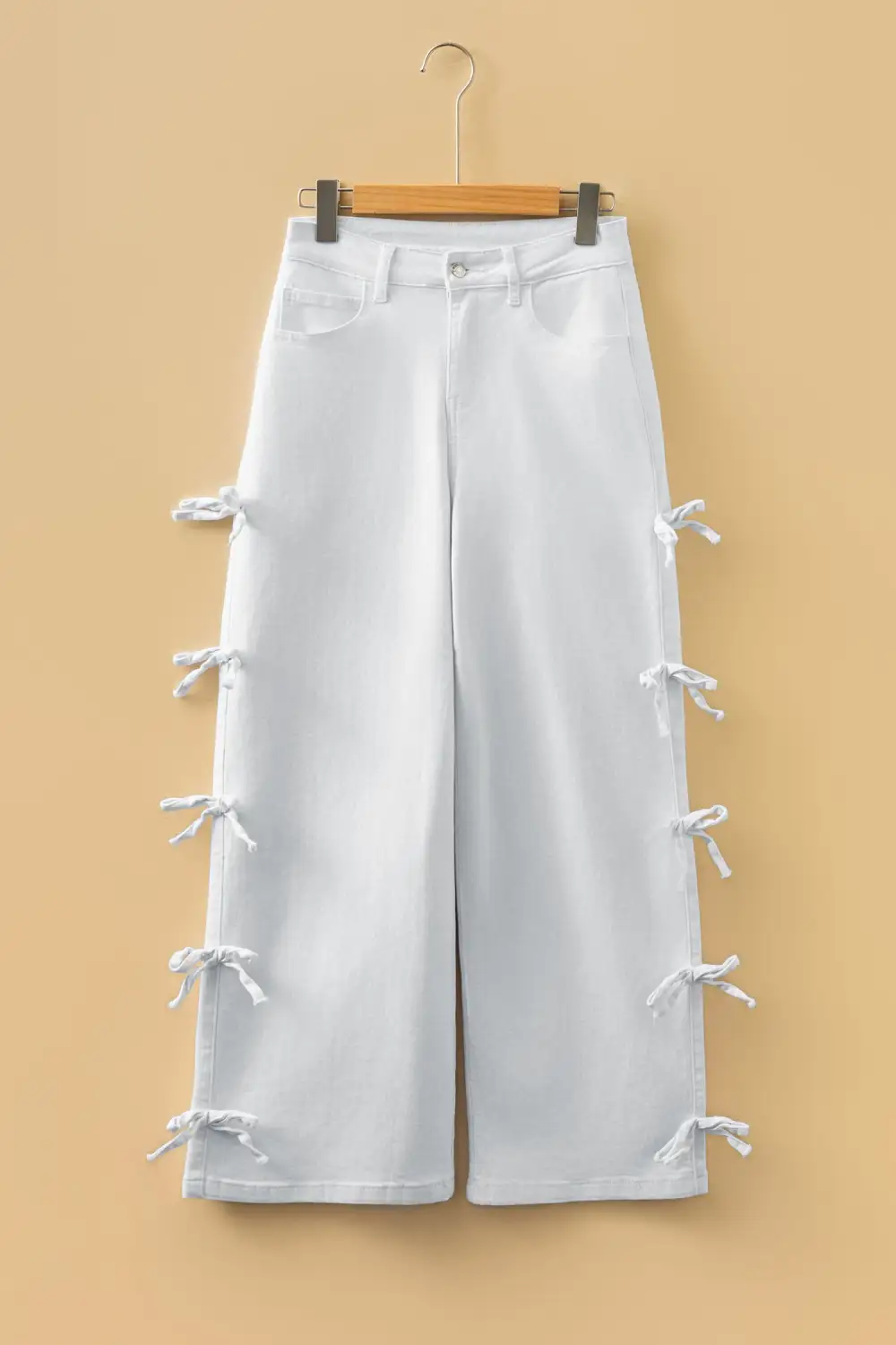 Ruched Polished Denim Jeans