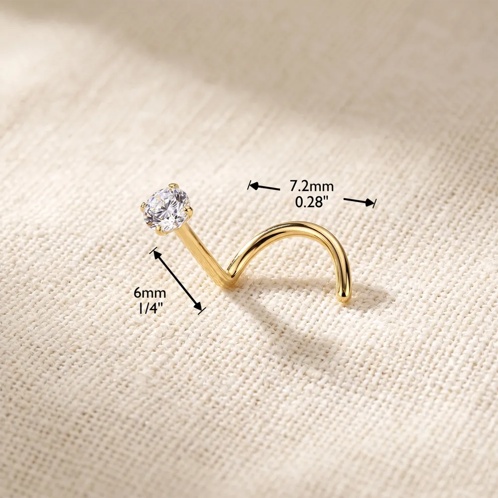 Titanium Moissanite Nose Screw