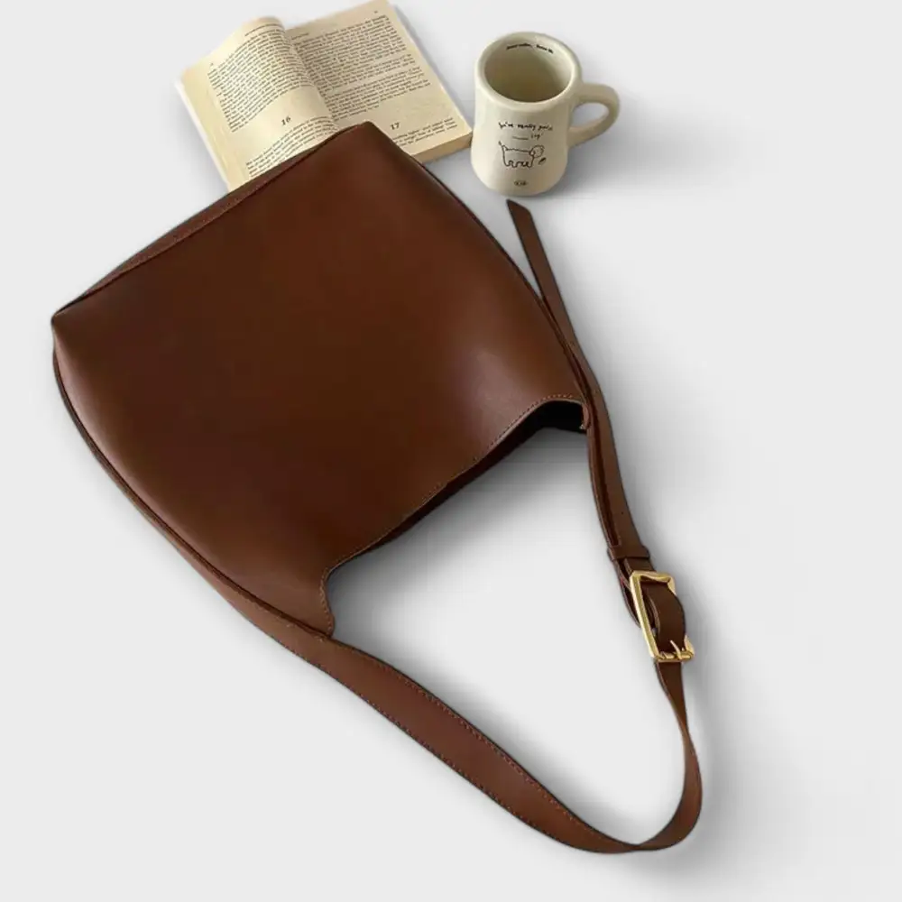 Buckle Leather Shoulder Bag