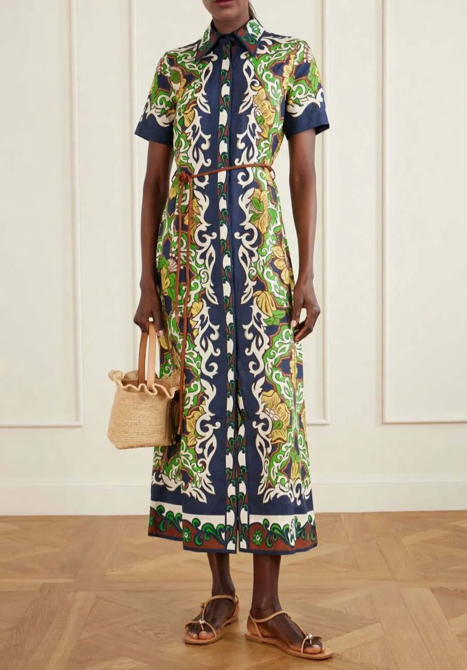 Casual Bohemian Bar Print Maxi Dress