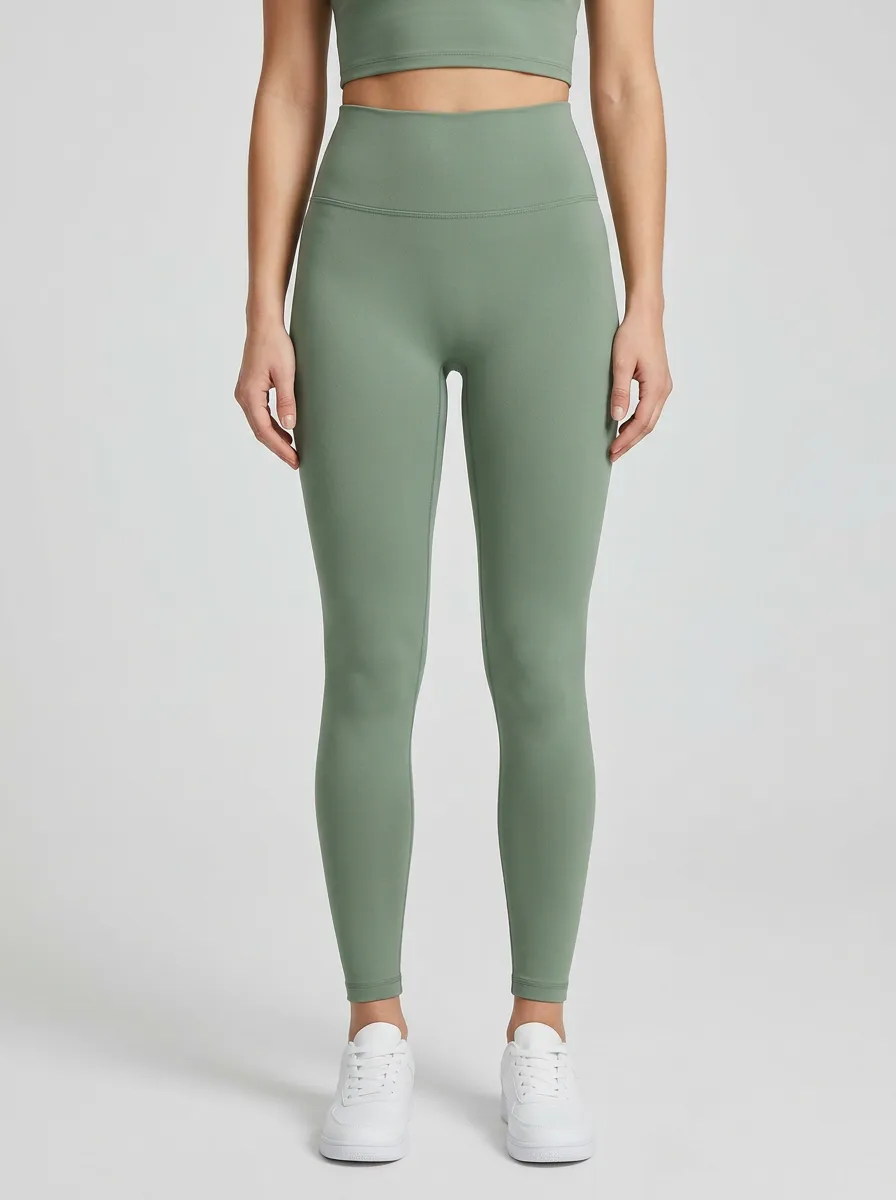 Women's Seam-Free-Front Tonal-Stitch Full-Length High-Rise Leggings