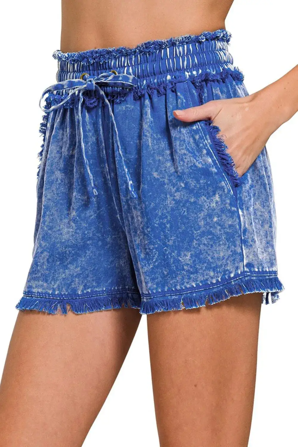 Mineral Frayed Hem Washed Shorts