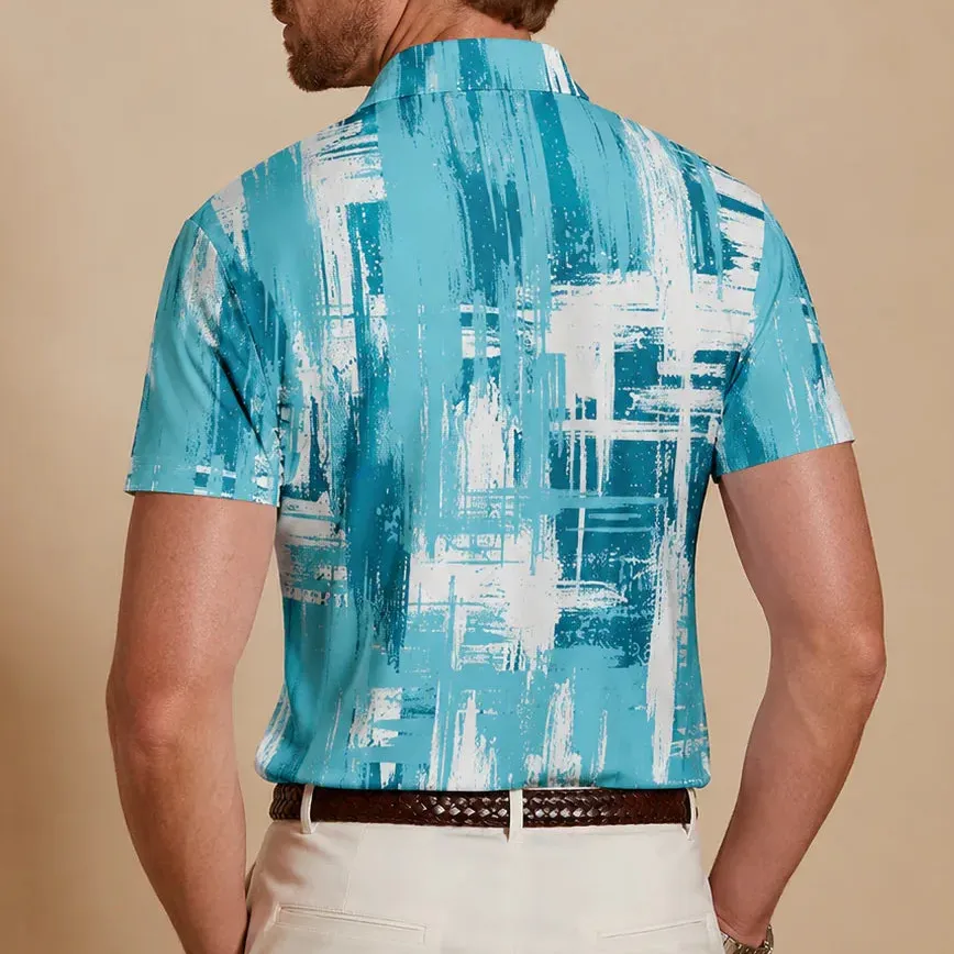 Performance Short Sleeve Button Up Polo Shirt