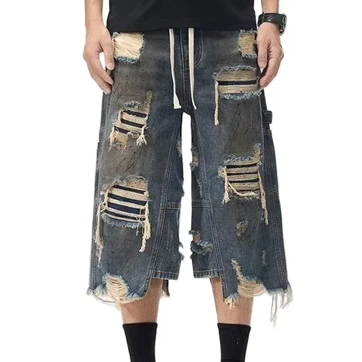 Raw Hem Ripped Washed Distressed Shorts