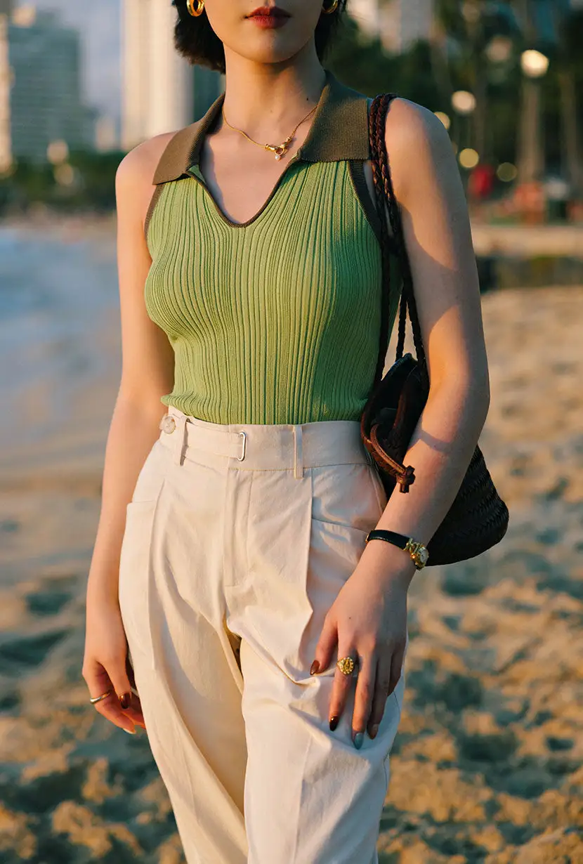 Knit Top - Sage & Matcha