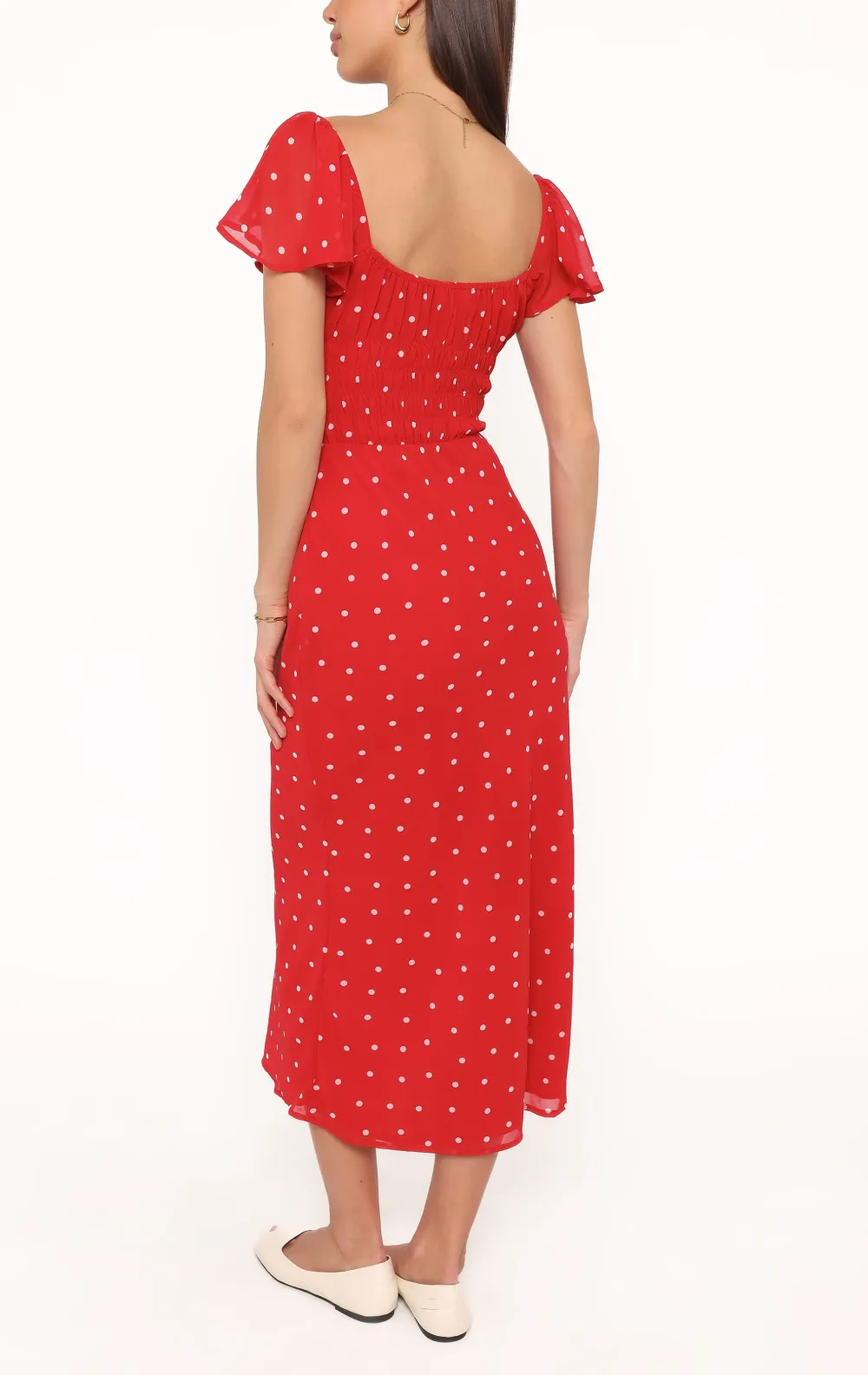Polka Dot Square Neck Maxi Dress