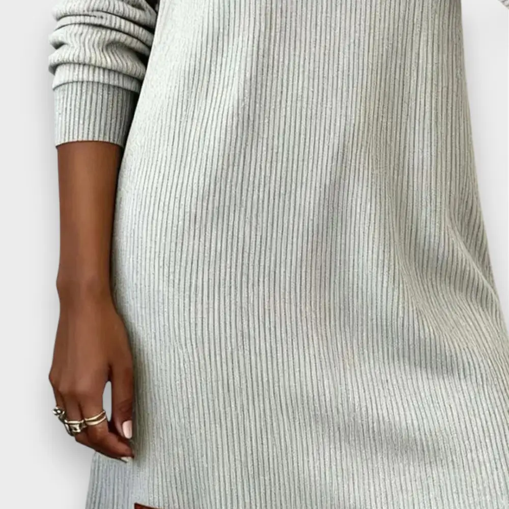 Refined Knit Detail Relaxed Casual Dress