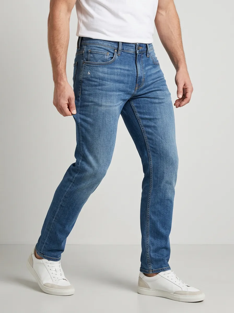 Men's A3 Logo Embroidered Stretch Denim Jeans