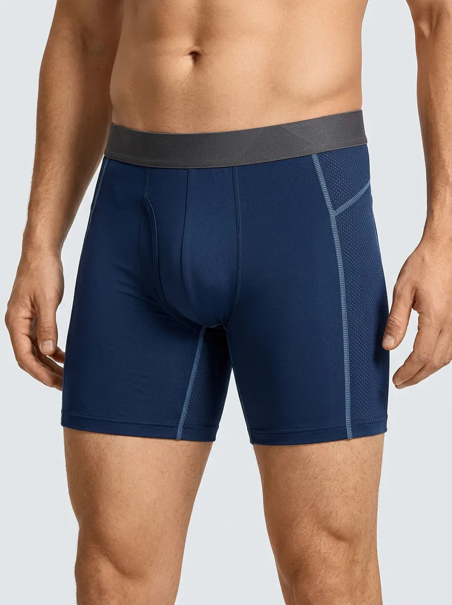 Relaxed Athletic Performance Mesh Panel Boxer Briefs