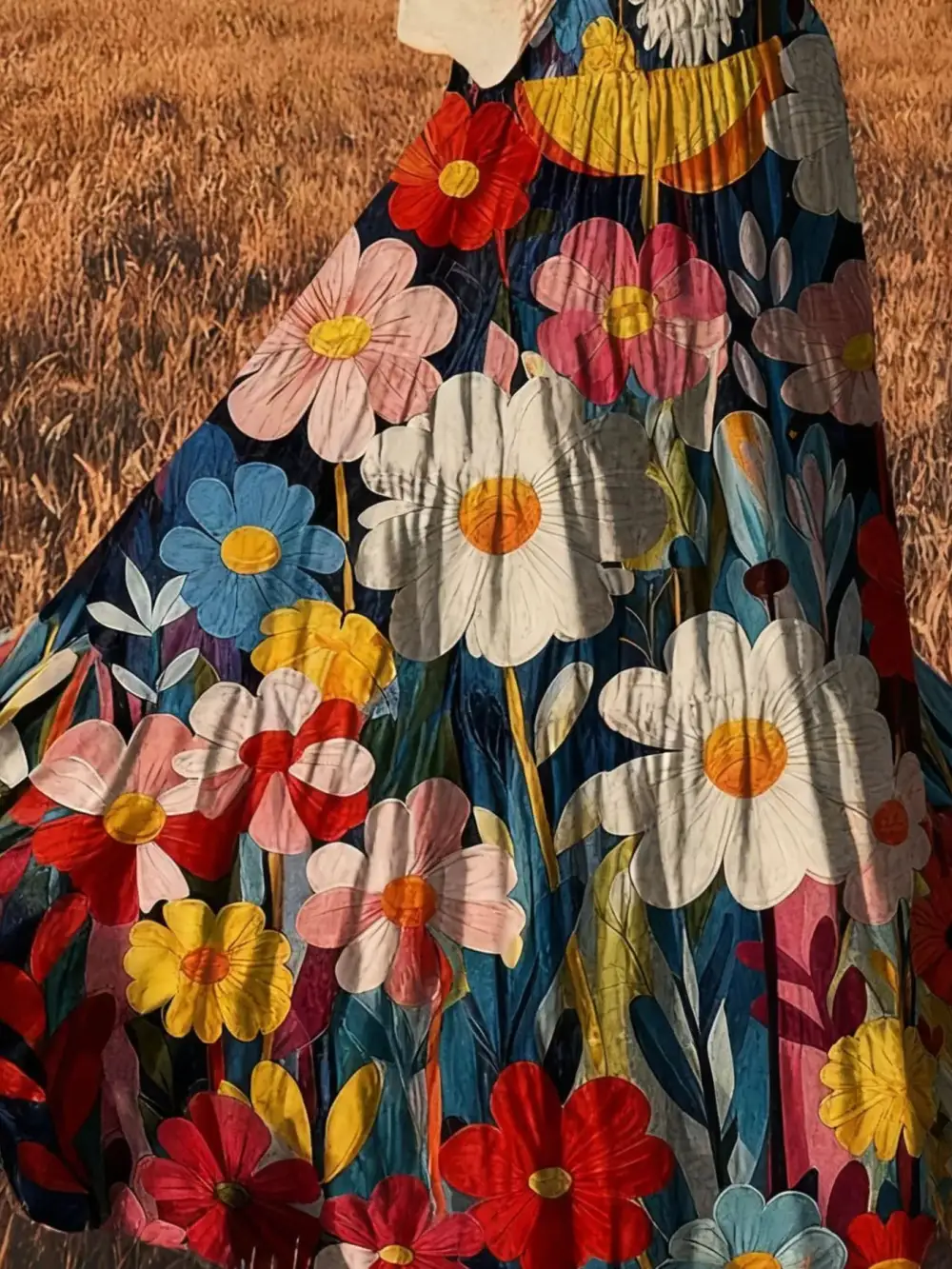 Sleek Smocked Printed Skirt