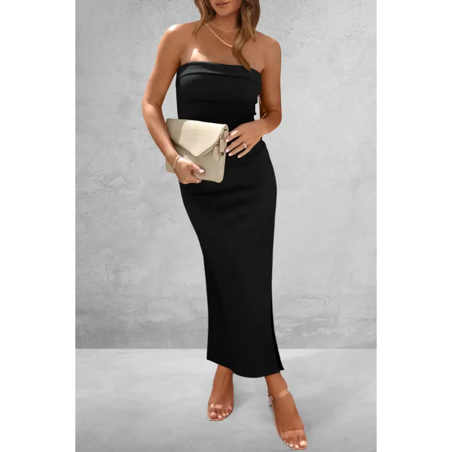 Everyday Slit Tube Midi Dress