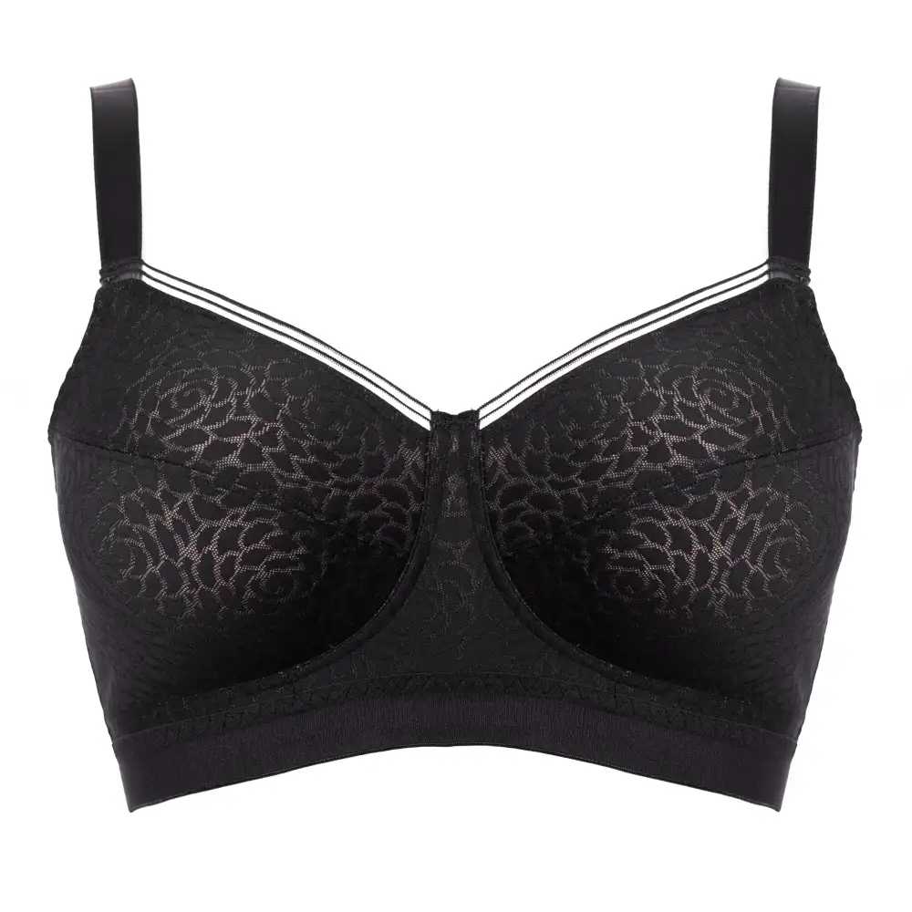 Women's Wireless Two-Part Cup Adjustable Straps Mesh Bra