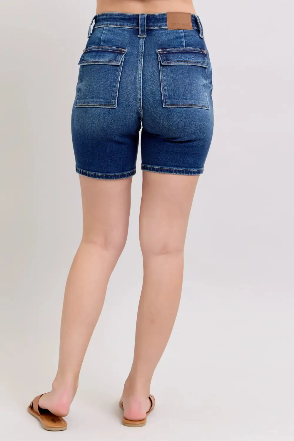 Structured High Waist Pocketed Denim Jeans