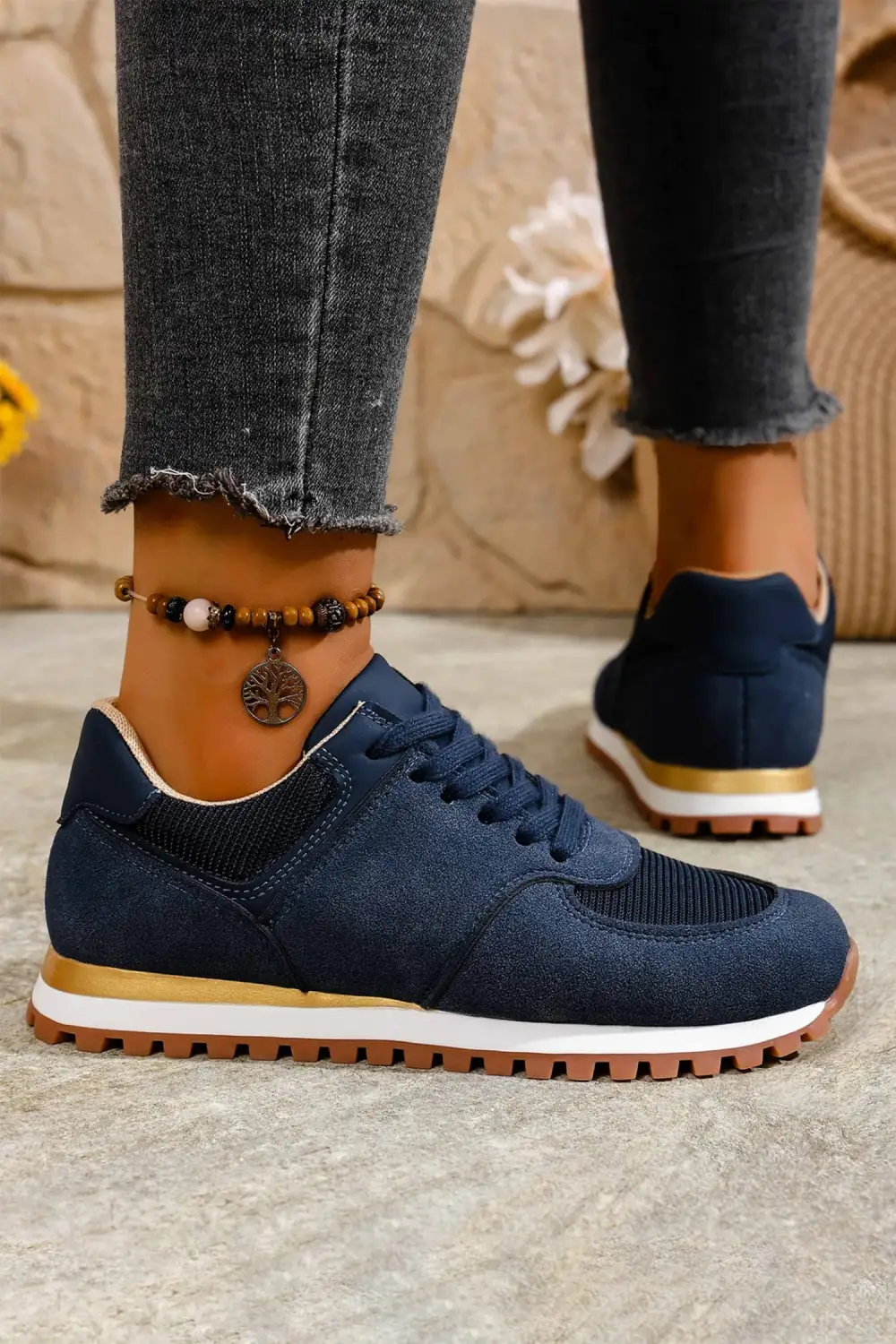 Faux Suede Patchwork Casual Sneakers
