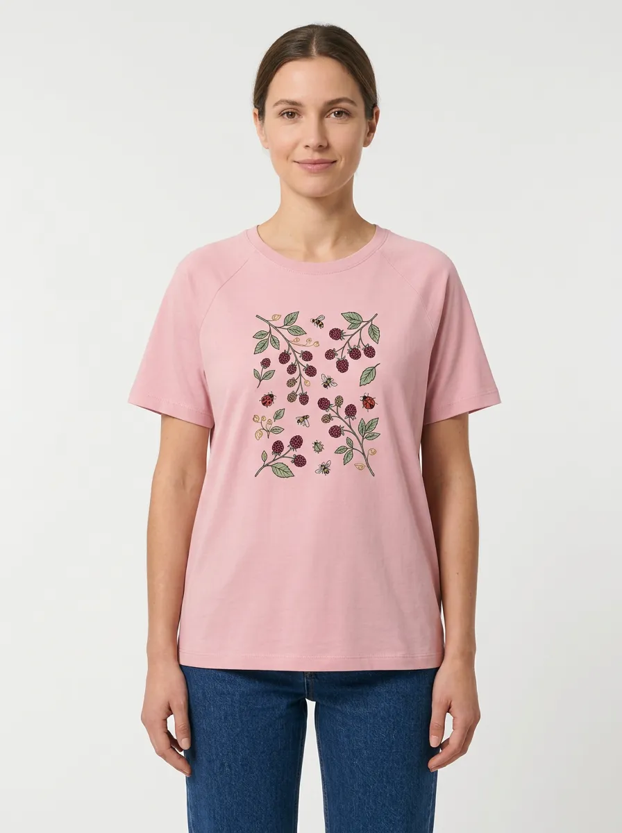 Women's Crew-Neck Graphic Ribbed T-Shirt