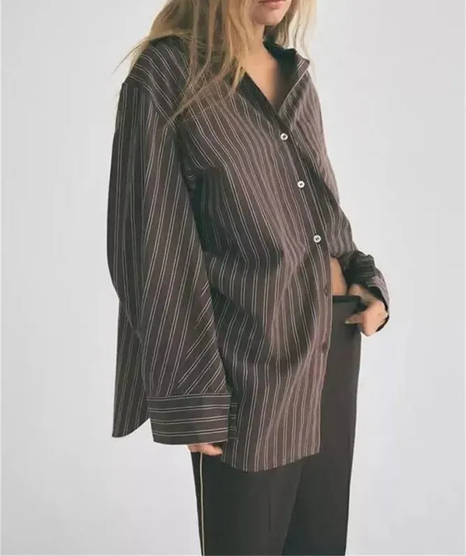 Bat-Sleeve Striped Shirt