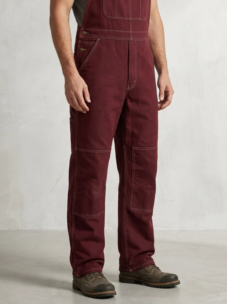 Men's Casual Workwear Navy Blue Denim Bib Overalls