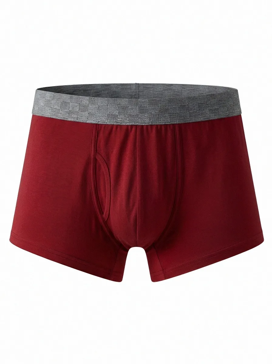 Men's Mixed Color Checkered Waistband 3-Pack Boxer Briefs