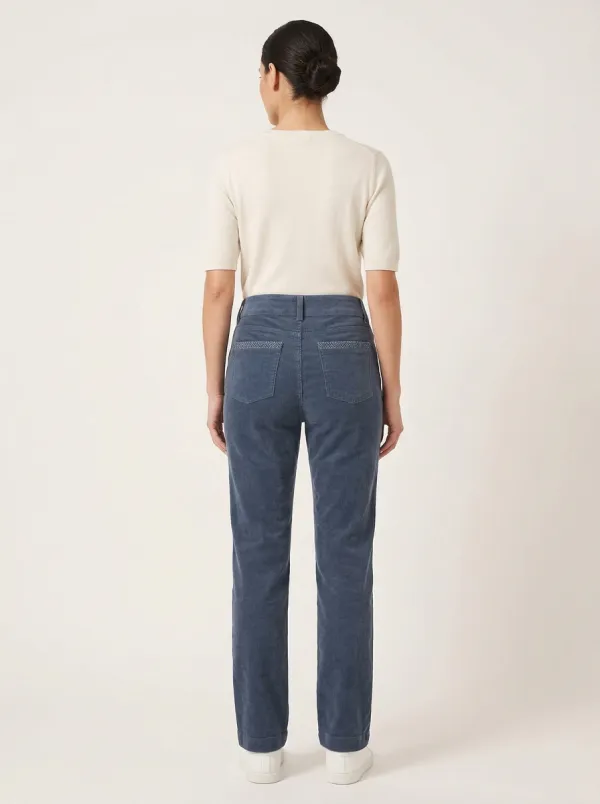 Women's Patterned-Pocket Double-Button Corduroy Straight-Leg Pants