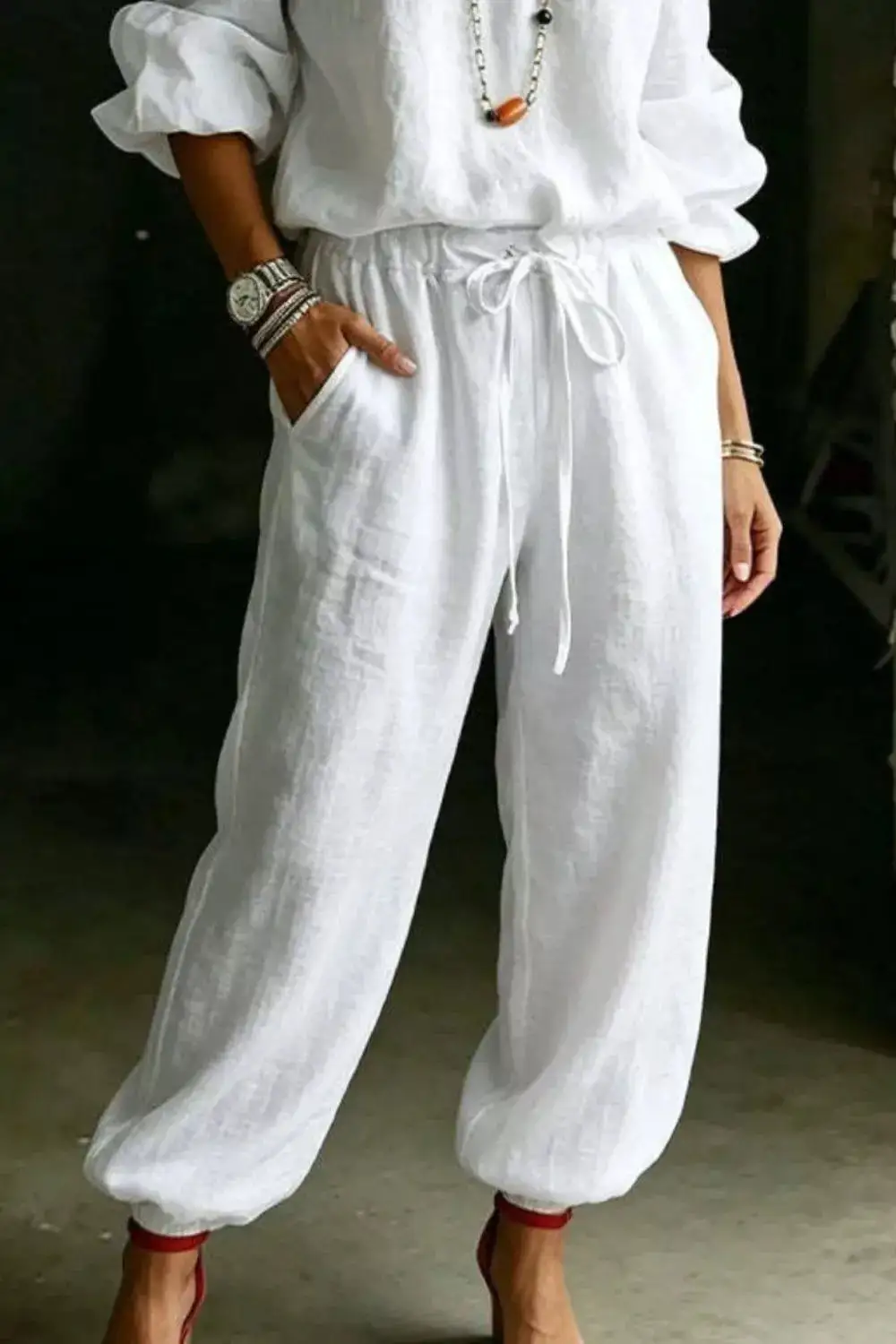 Full Size Off Shoulder Top and Pants Set Plus