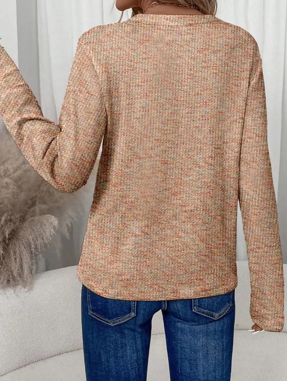 V Neck Pullover Long Sleeve Tee
