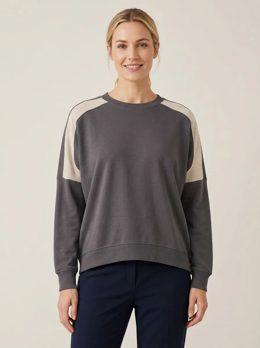 Women's Relaxed-Fit Colorblock Sweatshirt