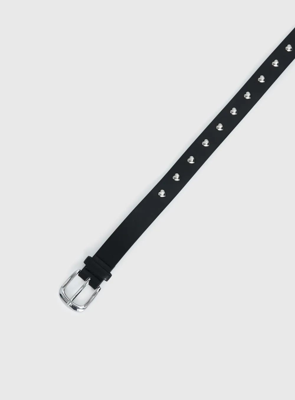 Heart Stud Silver Buckle Belt