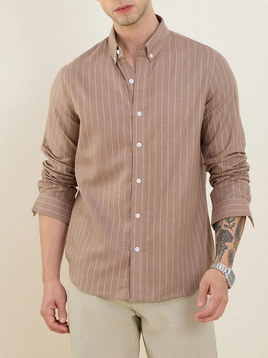 Weekend Striped Slim Fit Button Down Men's Formal Shirt