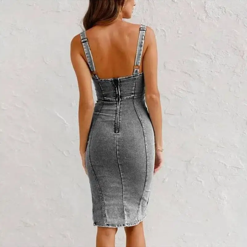  Denim Midi Dress