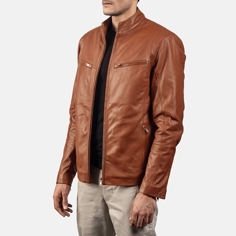 Men's Classic Refined Biker Leather Jacket