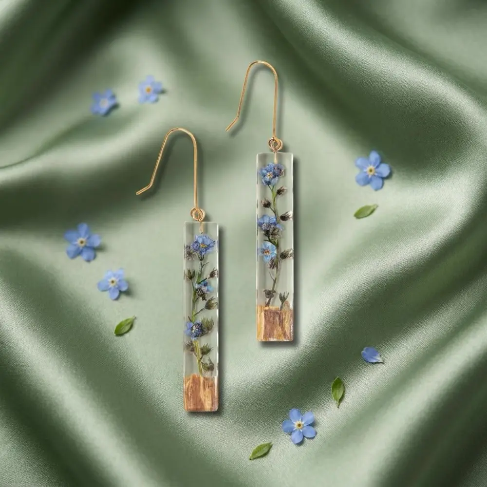 Forget-Me Not Palo Santo Earrings