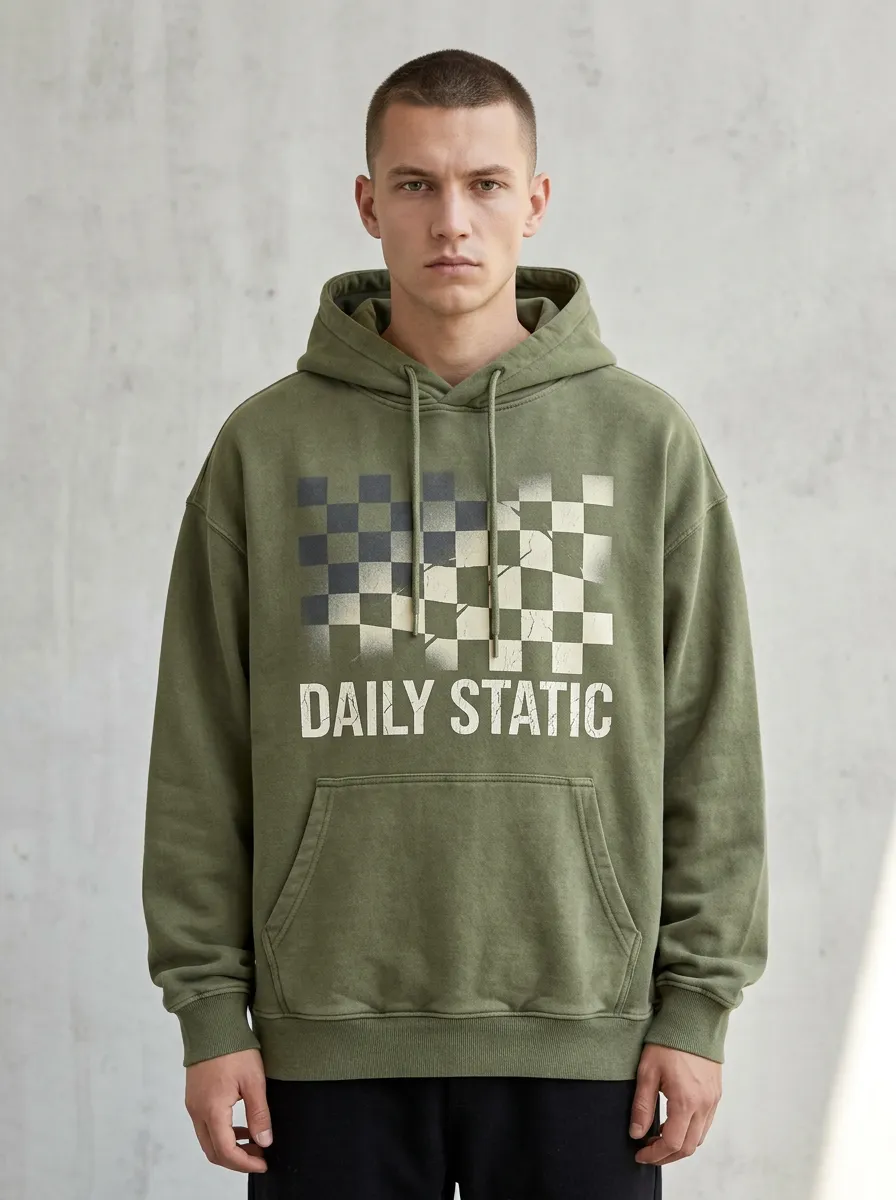 Modern Checkered Men's Graphic Hoodie