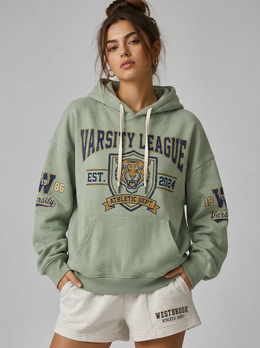 Women's Varsity League Tiger Athletic Dept Printed Hoodie