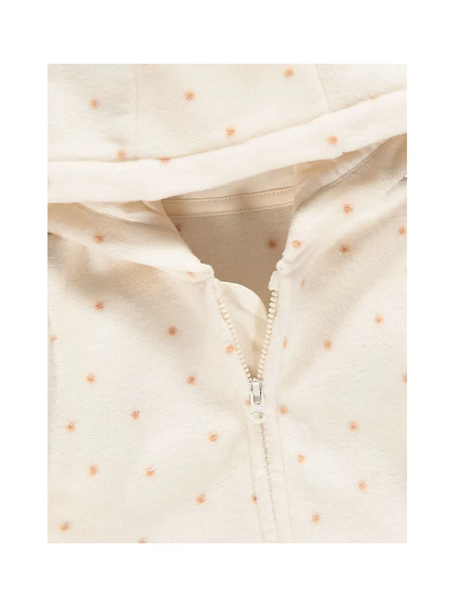Cream Spot Hooded Fleece