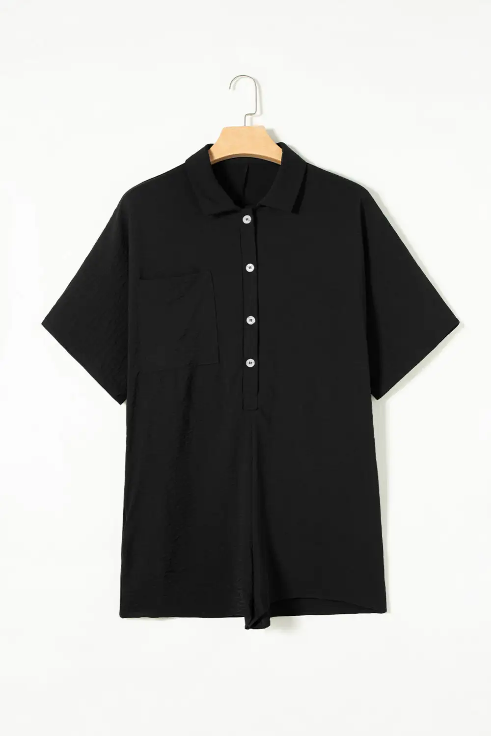 Half Button Collared Neck Romper