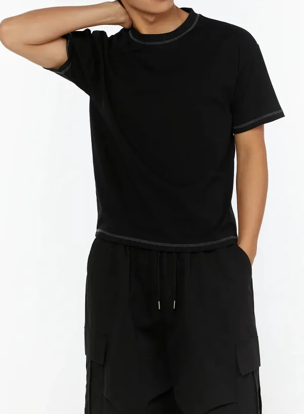 Men's Stitched Cropped T-Shirt