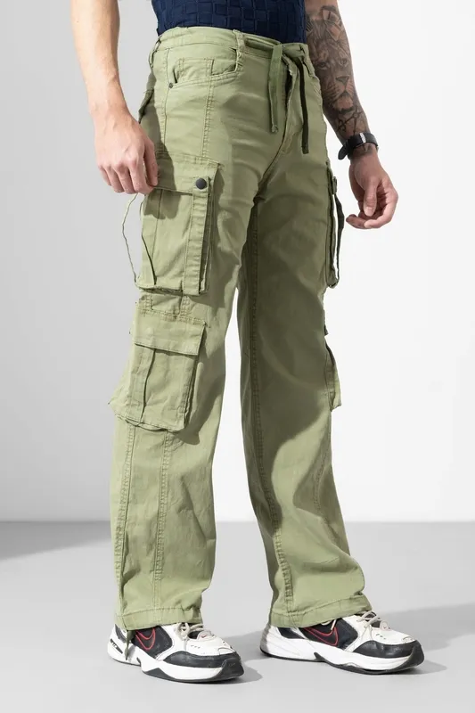 Green Drawstring Cargo Pants