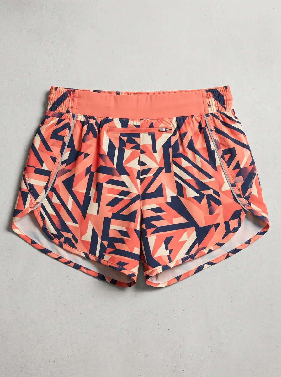 Women's Motion Athletic Fitness Geometric Pattern Printed Shorts