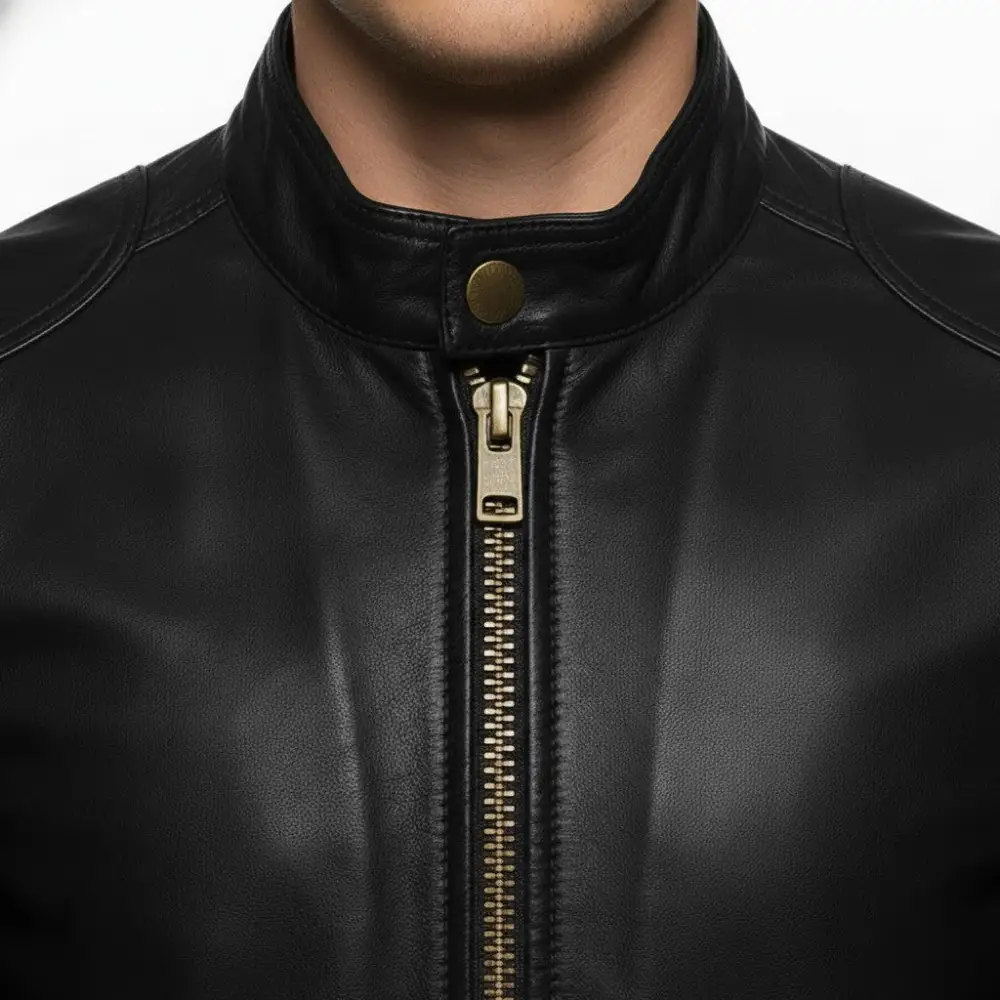 Modern Leather Biker Bomber Jacket