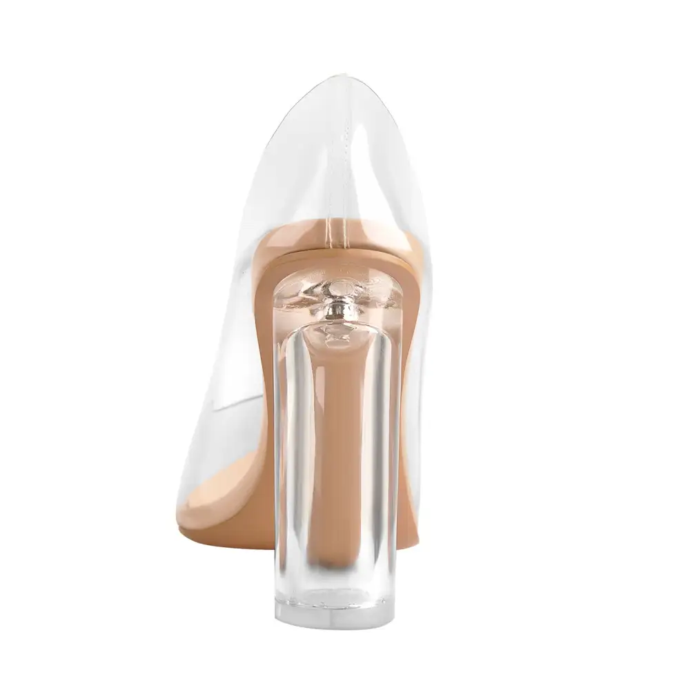 Pointed Toe Transparent Heel Pumps