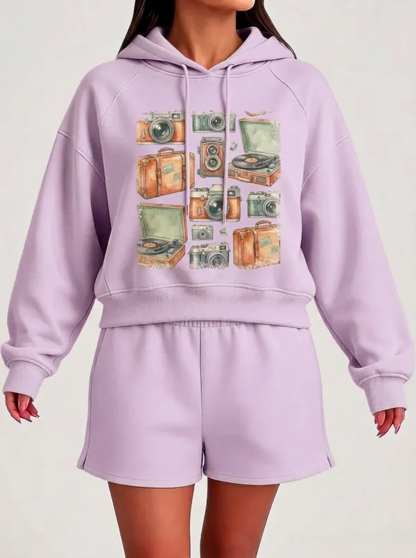 Women's Vintage Travel Photographer Graphic Hoodie