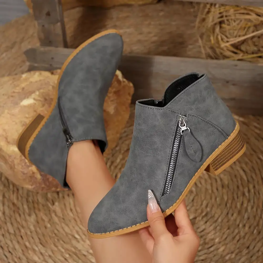 Block Heel Ankle Boots