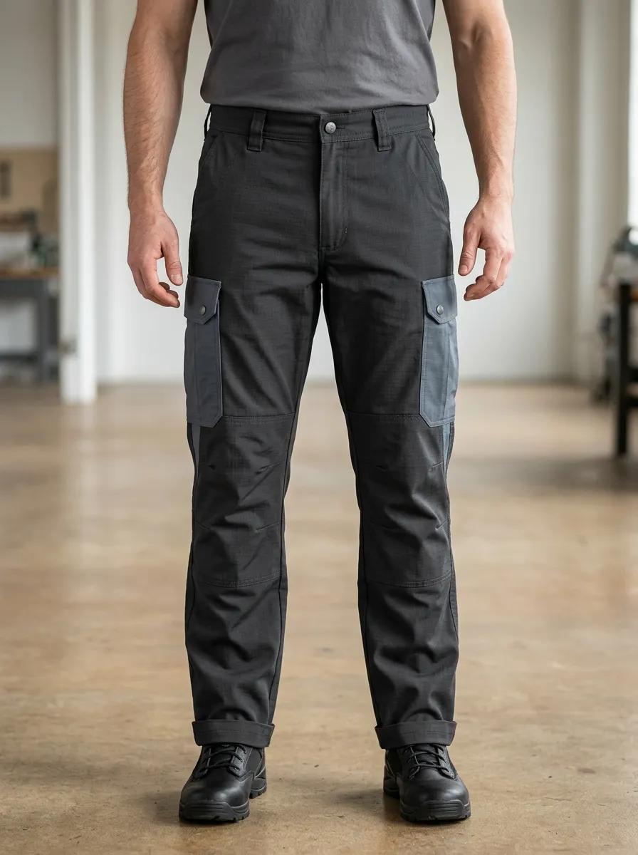 Unisex Outdoor Multi-Pocket Contrast Cargo Tactical Work Pants